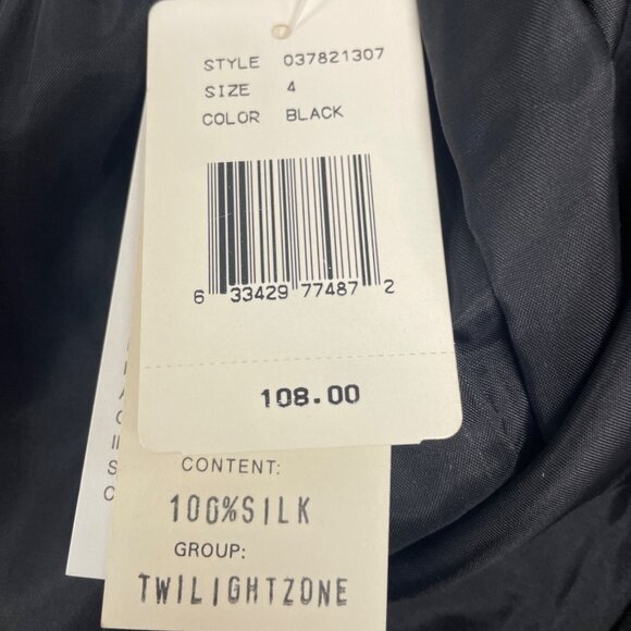 Finity Studio Women's Black Silk Pencil Skirt With Back Slit Size 4 - New - Picture 7 of 8